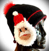 Black Beanie W/oversized Santa