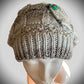 Gray Hand knitted Hat with Holiday Accent