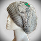 Gray Hand knitted Hat with Holiday Accent