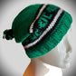 Green White and Black Holiday Hat