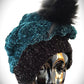 Green and Black Knitted Hat