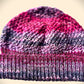 Red-Purple-Gray Topper Beanie