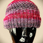 Red-Purple-Gray Topper Beanie