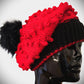 Red and Black Knitted Hat