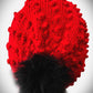 Red and Black Knitted Hat