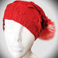 Red Cabled Holiday Hat