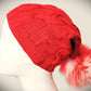 Red Cabled Holiday Hat