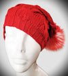 Red Cabled Holiday Hat
