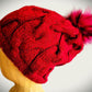 Brick Red Cabled Beauty -  Shop hand knitted warm hats/caps for men, women and kinds online - UNEEKHATS