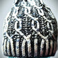 Brioche knitted hat.  Blue and White in color.