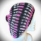 Gray, Hot Pink & White Tam -  Shop hand knitted warm hats/caps for men, women and kinds online - UNEEKHATS