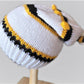 Toddler Black/Gold/White Slouchy -  Shop hand knitted warm hats/caps for men, women and kinds online - UNEEKHATS