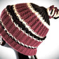 Trendy Hat ...Burgundy with Black and White Stripes