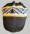 Black/Gold/White Jacquard Slouchy -  Shop hand knitted warm hats/caps for men, women and kinds online - UNEEKHATS