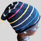 Black Striped Wool Hat. 