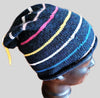 Black Striped Wool Hat. 