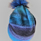 Turquoise/Blue/Black Wool Hat -  Shop hand knitted warm hats/caps for men, women and kinds online - UNEEKHATS