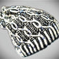 Blue and White Knitted Hat. Brioche style of knitting.