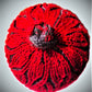 Brioche Hand Knitted Hat....Red and Charcoal Gray in color.