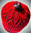 Hand Knitted Red Hat in the Brioche style