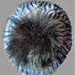 Brioche Knitted Hat with fluffy faurxfur pom pom on top.
