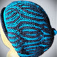 Hand-Knitted Hat in Brioche style of knitting....Turquoise and Black