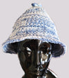 Blue and White Garden Hat -  Shop hand knitted warm hats/caps for men, women and kinds online - UNEEKHATS