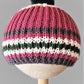 Dusty Rose/Green/White Brioche Cap -  Shop hand knitted warm hats/caps for men, women and kinds online - UNEEKHATS