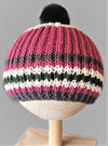 Dusty Rose/Green/White Brioche Cap -  Shop hand knitted warm hats/caps for men, women and kinds online - UNEEKHATS