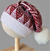 Brick Red and White Wool Slouchy -  Shop hand knitted warm hats/caps for men, women and kinds online - UNEEKHATS