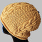 Gold Silk/Cotton Cabled Cap -  Shop hand knitted warm hats/caps for men, women and kinds online - UNEEKHATS