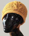 Gold Silk/Cotton Cabled Cap -  Shop hand knitted warm hats/caps for men, women and kinds online - UNEEKHATS
