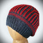 Red and Charcoal Gray Brioche Hat -  Shop hand knitted warm hats/caps for men, women and kinds online - UNEEKHATS