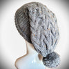 Gray Tweed Cabled Beauty -  Shop hand knitted warm hats/caps for men, women and kinds online - UNEEKHATS