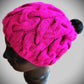Hot Pink Cabled Slouchy -  Shop hand knitted warm hats/caps for men, women and kinds online - UNEEKHATS