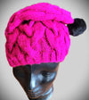 Hot Pink Cabled Slouchy -  Shop hand knitted warm hats/caps for men, women and kinds online - UNEEKHATS