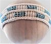 Beaded Headband. White background, turquoise glass beads.