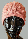 Rose Pink Bobbled Cap -  Shop hand knitted warm hats/caps for men, women and kinds online - UNEEKHATS