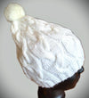White Cabled Hat -  Shop hand knitted warm hats/caps for men, women and kinds online - UNEEKHATS